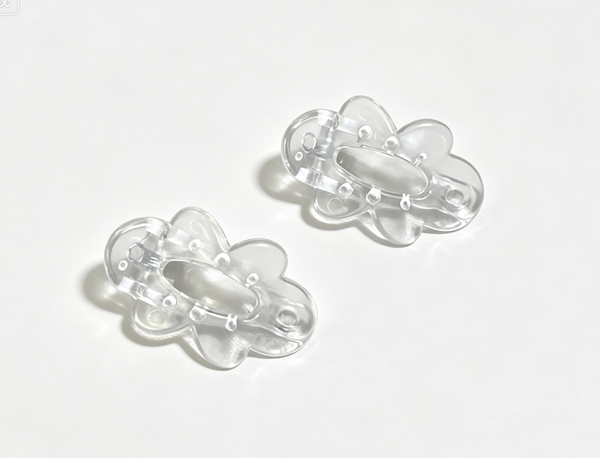 【2pcs Clear Flower Hair Clips For 18'' Doll】