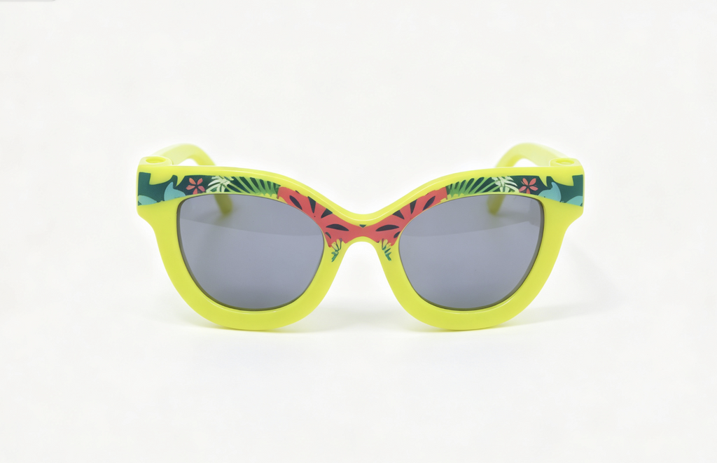 【Yellow Tropical Print Sunglasses for 18" Doll beach】
