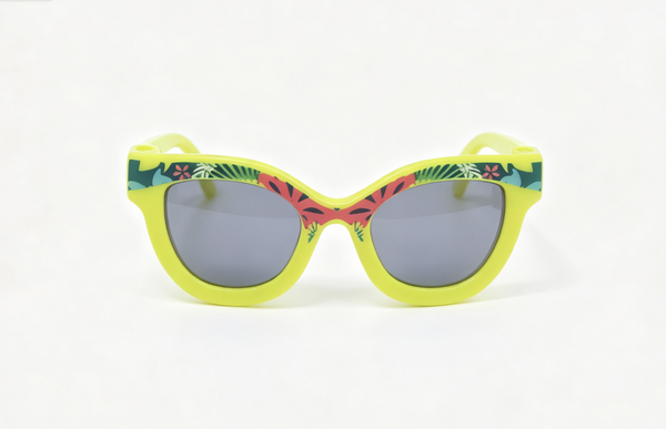 【Yellow Tropical Print Sunglasses for 18" Doll beach】