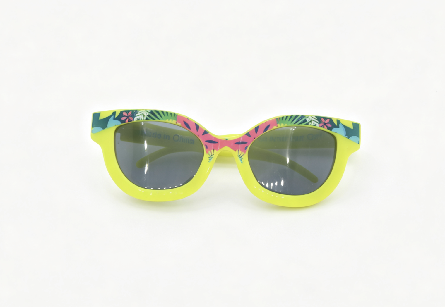 【Yellow Tropical Print Sunglasses for 18" Doll beach】 Secondary image