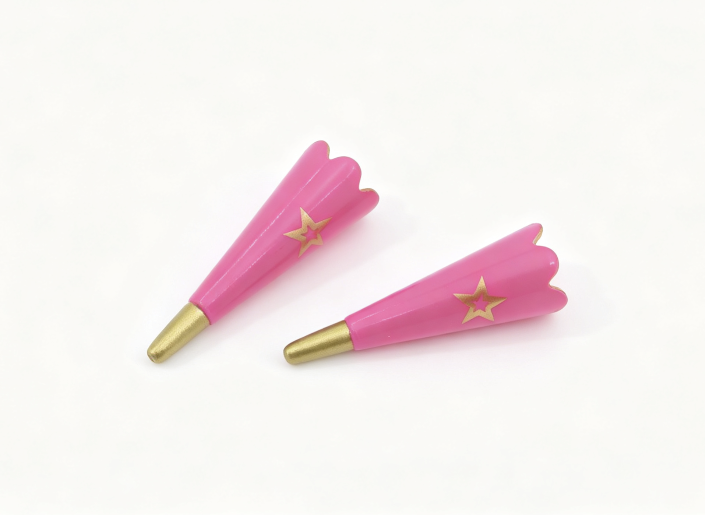 【2pcs Pink Party Horns Noisemakers for 18" Doll Noise Makers】 Main image