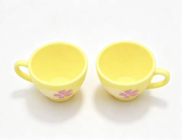 【2pcs yellow tea cup from WW GREENHOUSE for 14.5'' doll drinks】