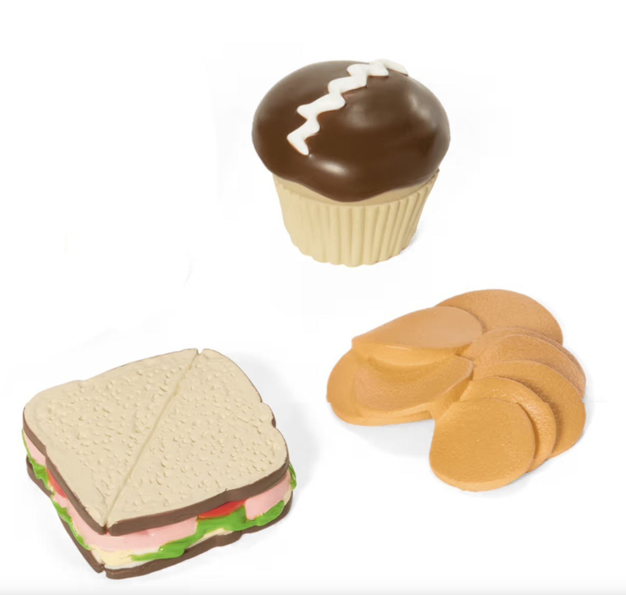 【Set 3 of Sandwich Cupcake Chips For 18" Doll School Lunch Food】 Main image