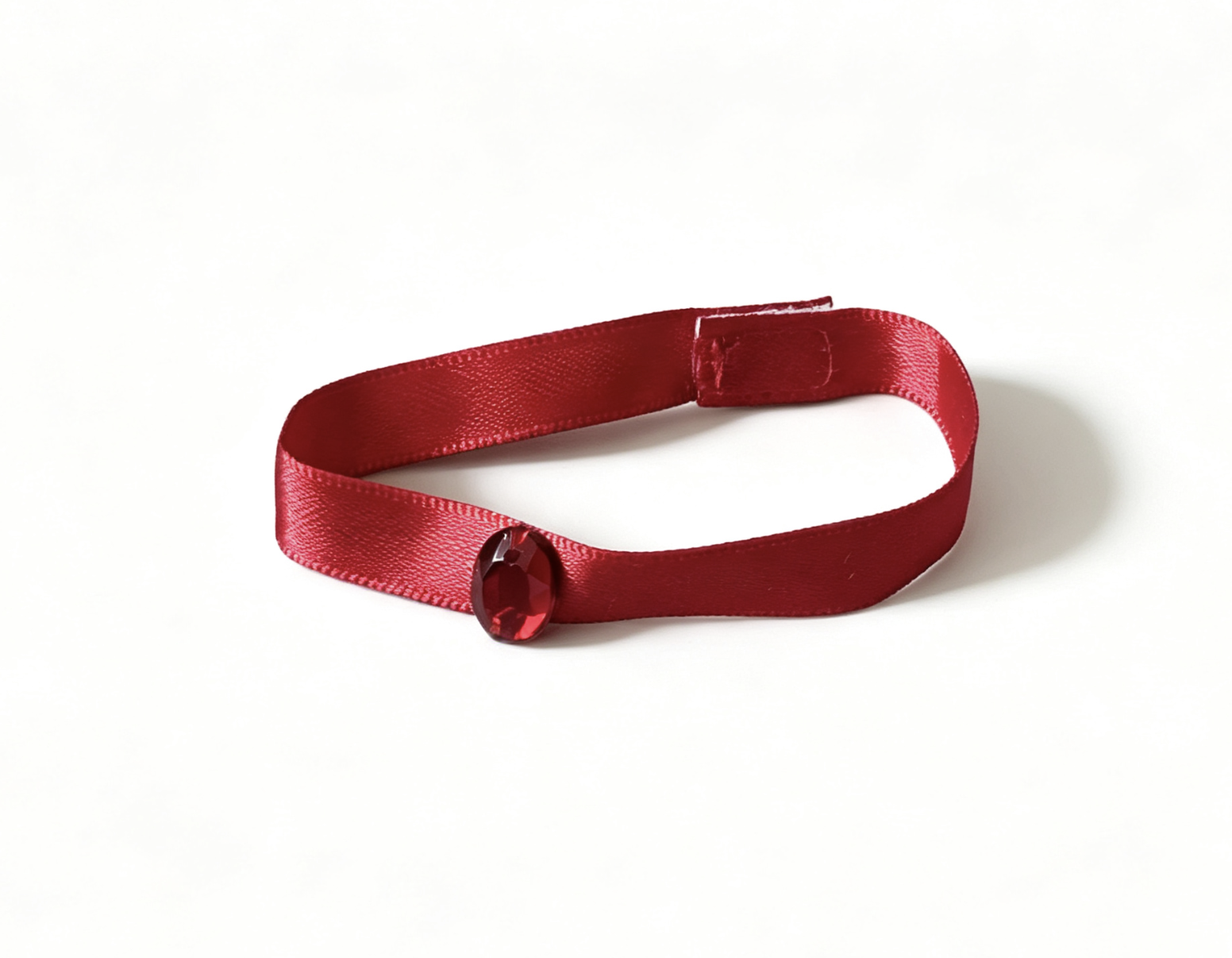 【January Gorgeous Garnet satin ribbon gem choker for 18'' doll Necklace】 Main image
