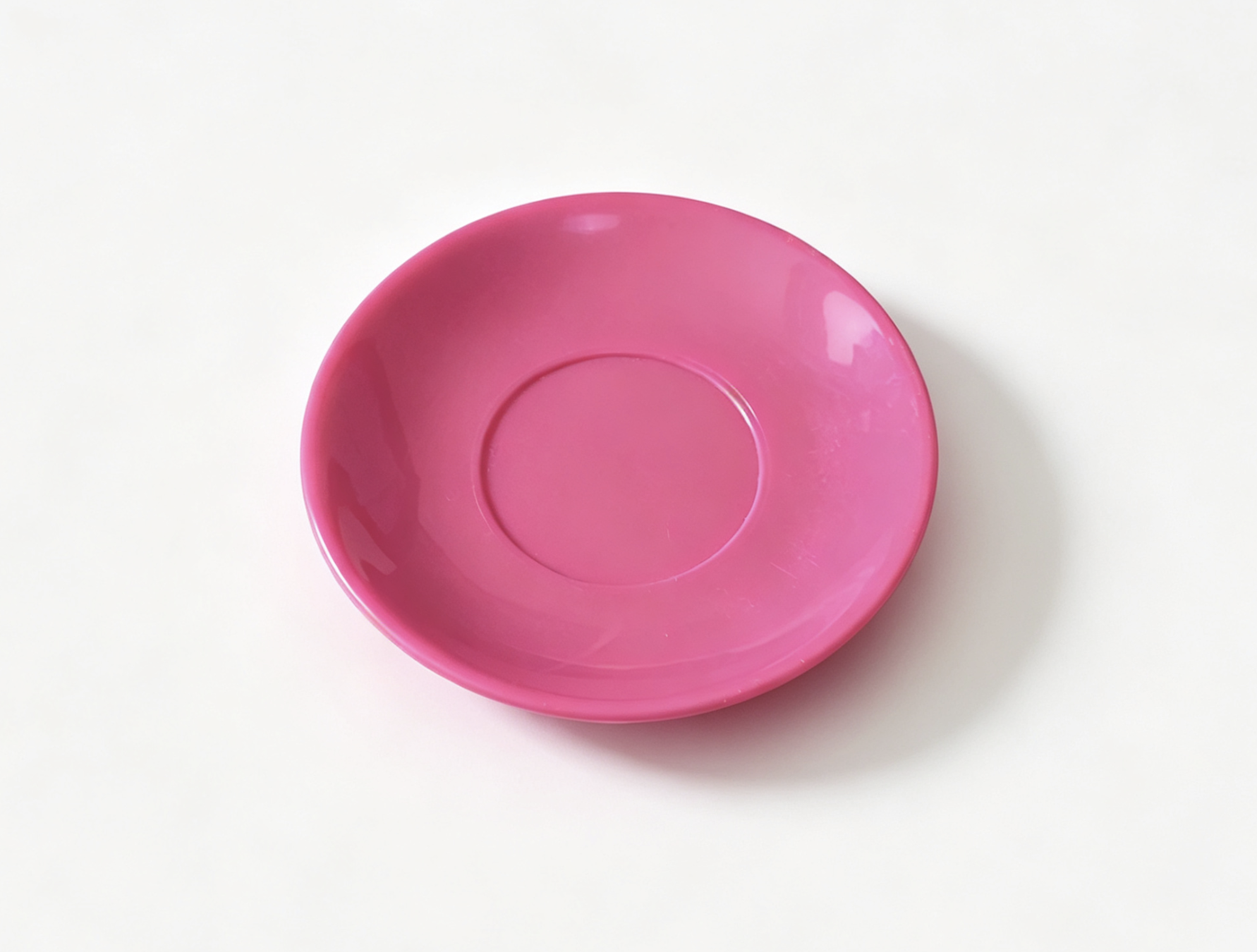 【Pink Plastic Saucer Plate Accessory for 18‘’ Doll  2.7 Inch Diameter】 Main image
