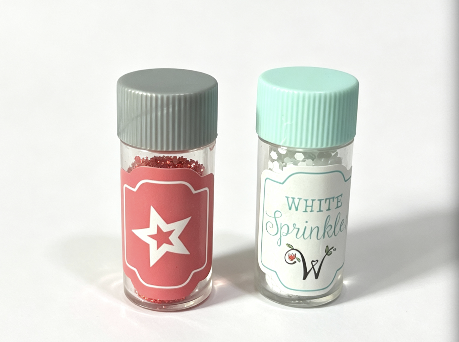 【Red & White Sprinkle Bottle Set For 18'' Doll Pretend Baking Kitchen Accessories】 Secondary image