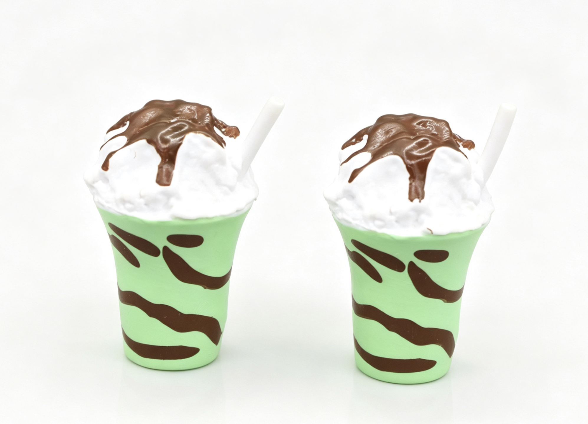 【2pcs ice cream chocolate cup straw for 18'' doll dessert】Third-Party Products Main image