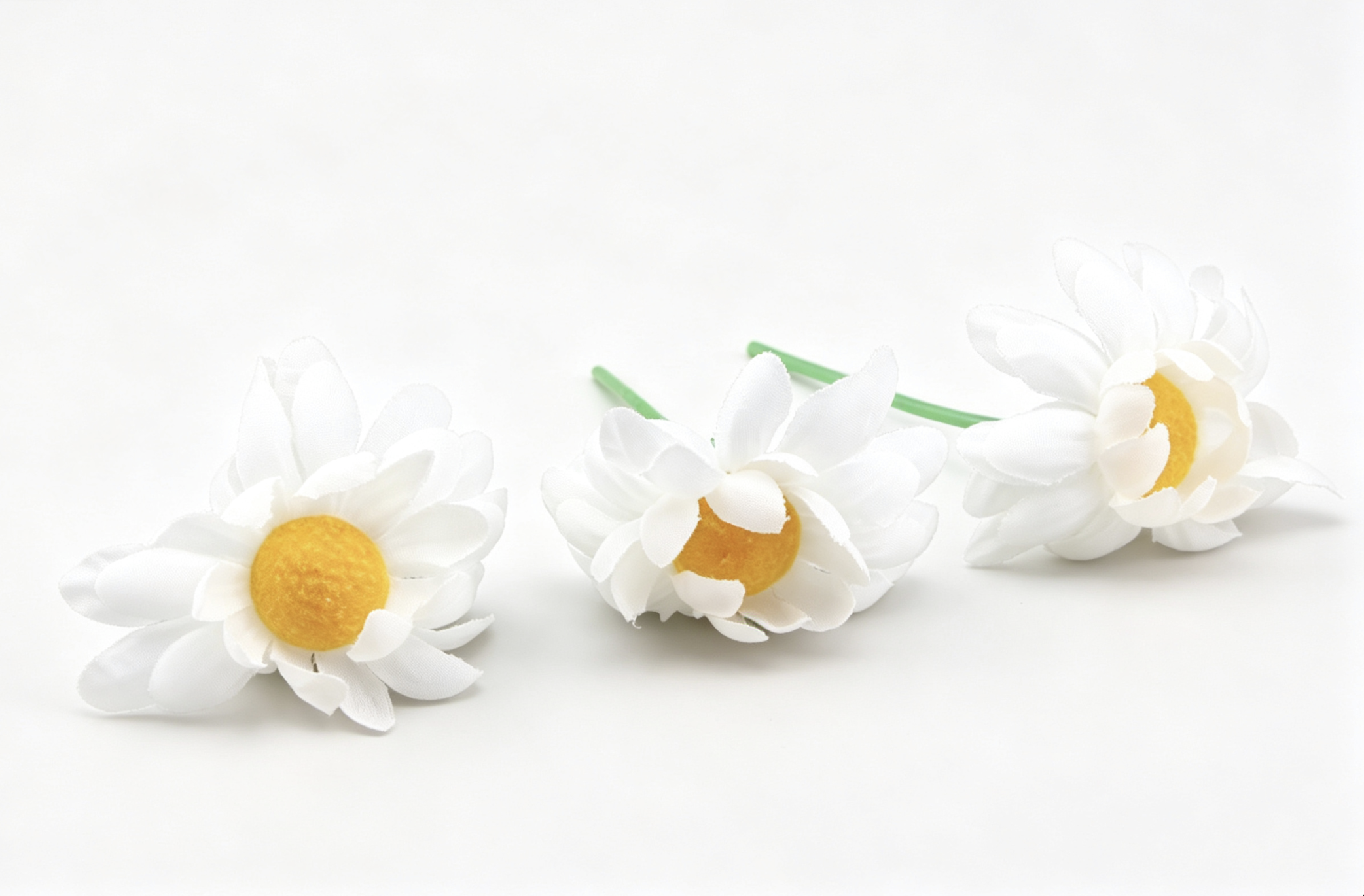 【3pcs White Daisy Flower for 18'' Place Doll Cafe Green Flower Pot Cup】 Secondary image