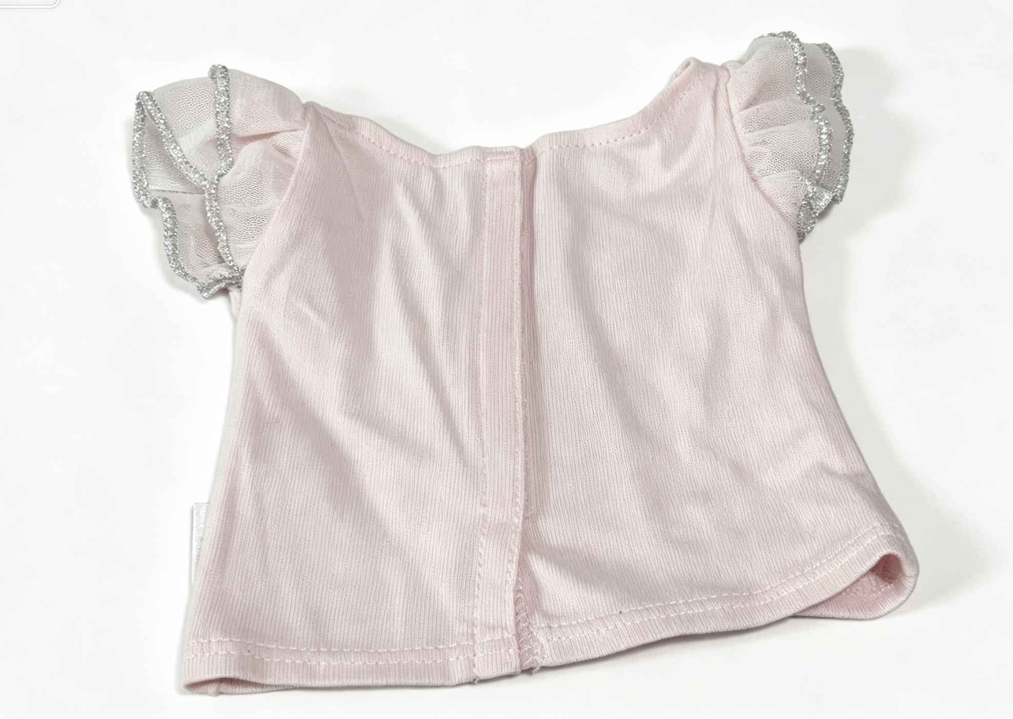 【"Let's Celebrate" Pink Ruffled Tee for 18'' doll Short Sleeve T-Shirt Top】 Secondary image