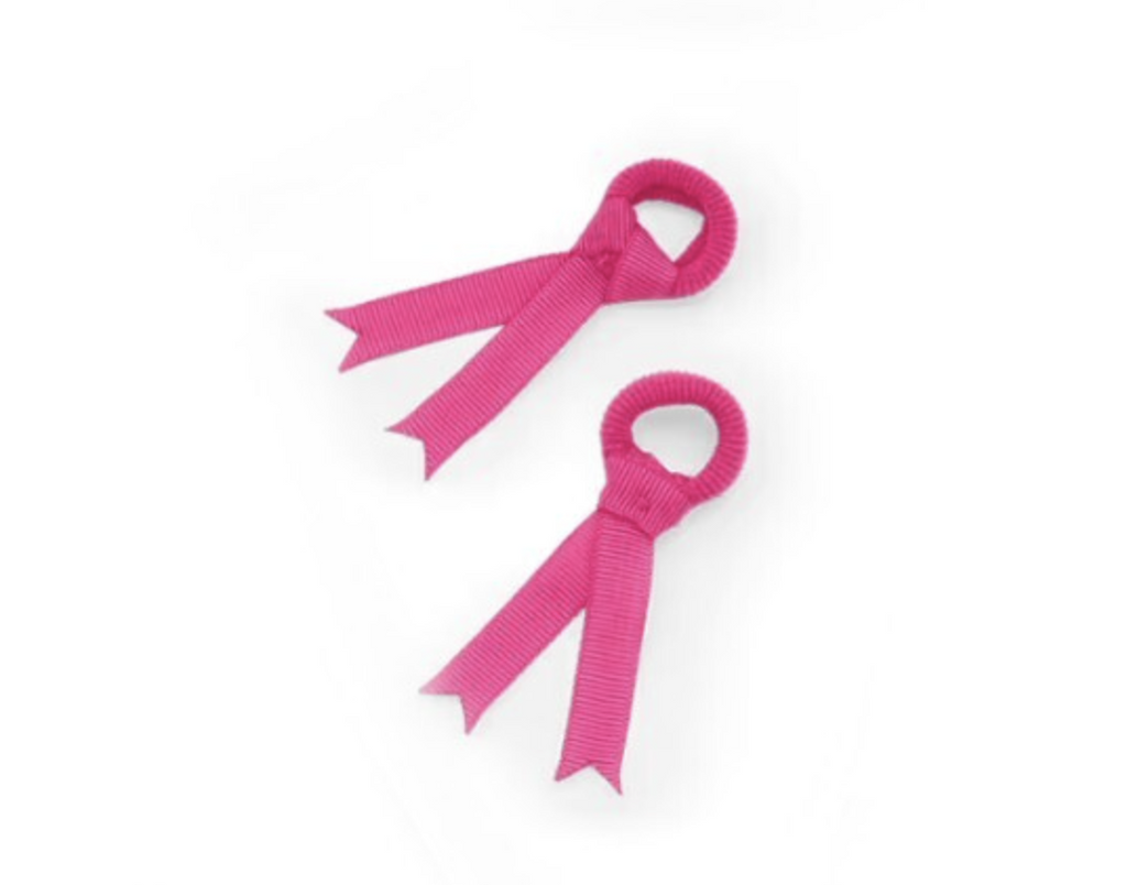 【2 pink grosgrain ribbon hair ties for 18'' doll bow Softball Star Uniform】