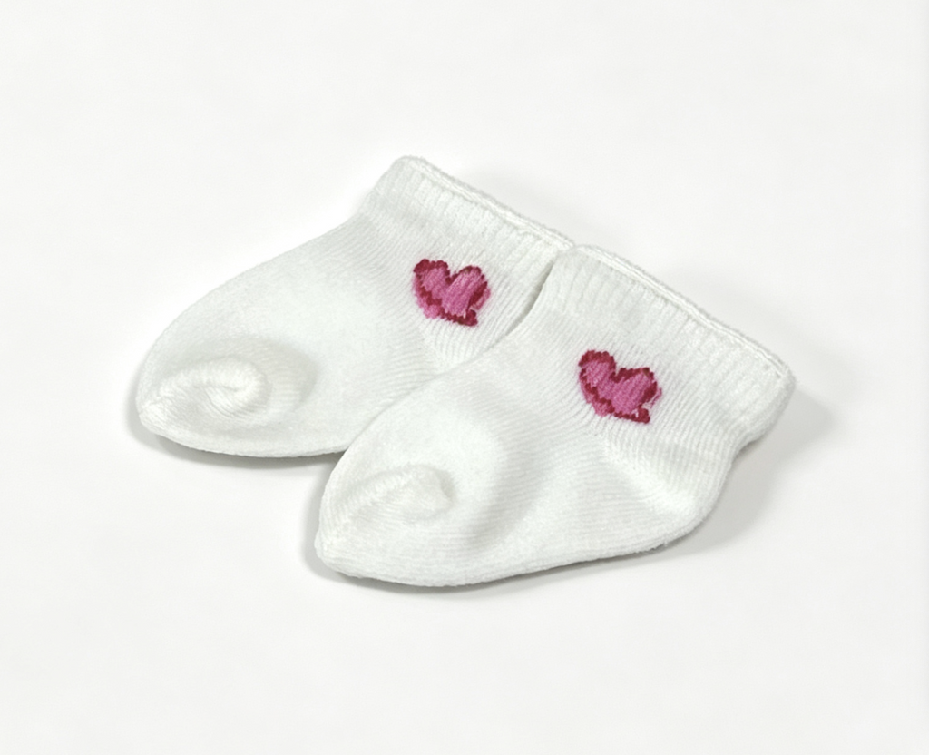 【A pair of white socks with heart for 14.5" doll】