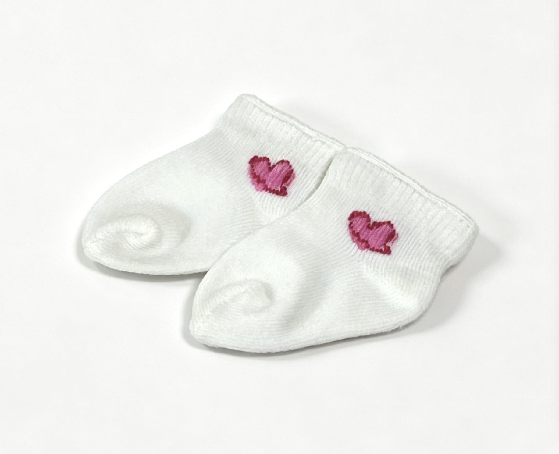 【A pair of white socks with heart for 14.5" doll】
