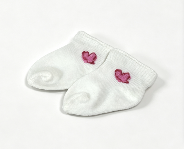 【A pair of white socks with heart for 14.5" doll】