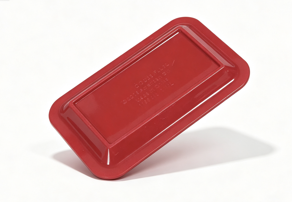 【Red Rectangular Dot Serving Tray for 18'' Doll Pretend Party Accessories】