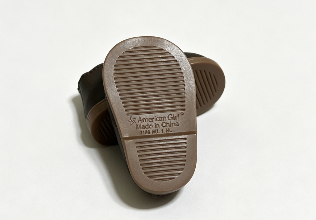 【Brown Faux Leather Lace Up Shoes for 18'' Doll】