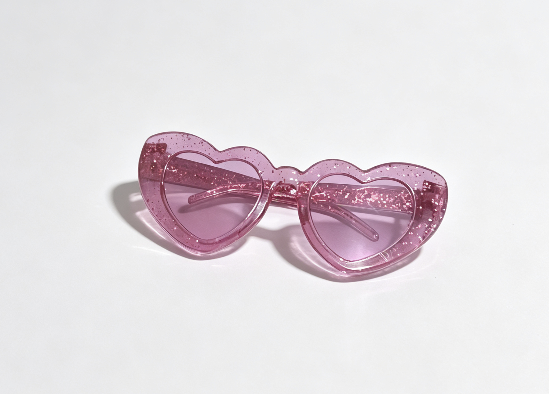 【Pink Glitter Heart Shaped Sunglasses Accessory for 18'' Doll】