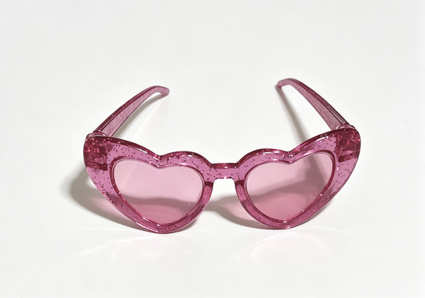 【Pink Glitter Heart Shaped Sunglasses Accessory for 18'' Doll】