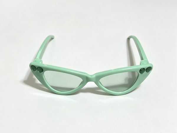 【Green Cat Eye Sunglasses with Rhinestones for 18'' Doll】
