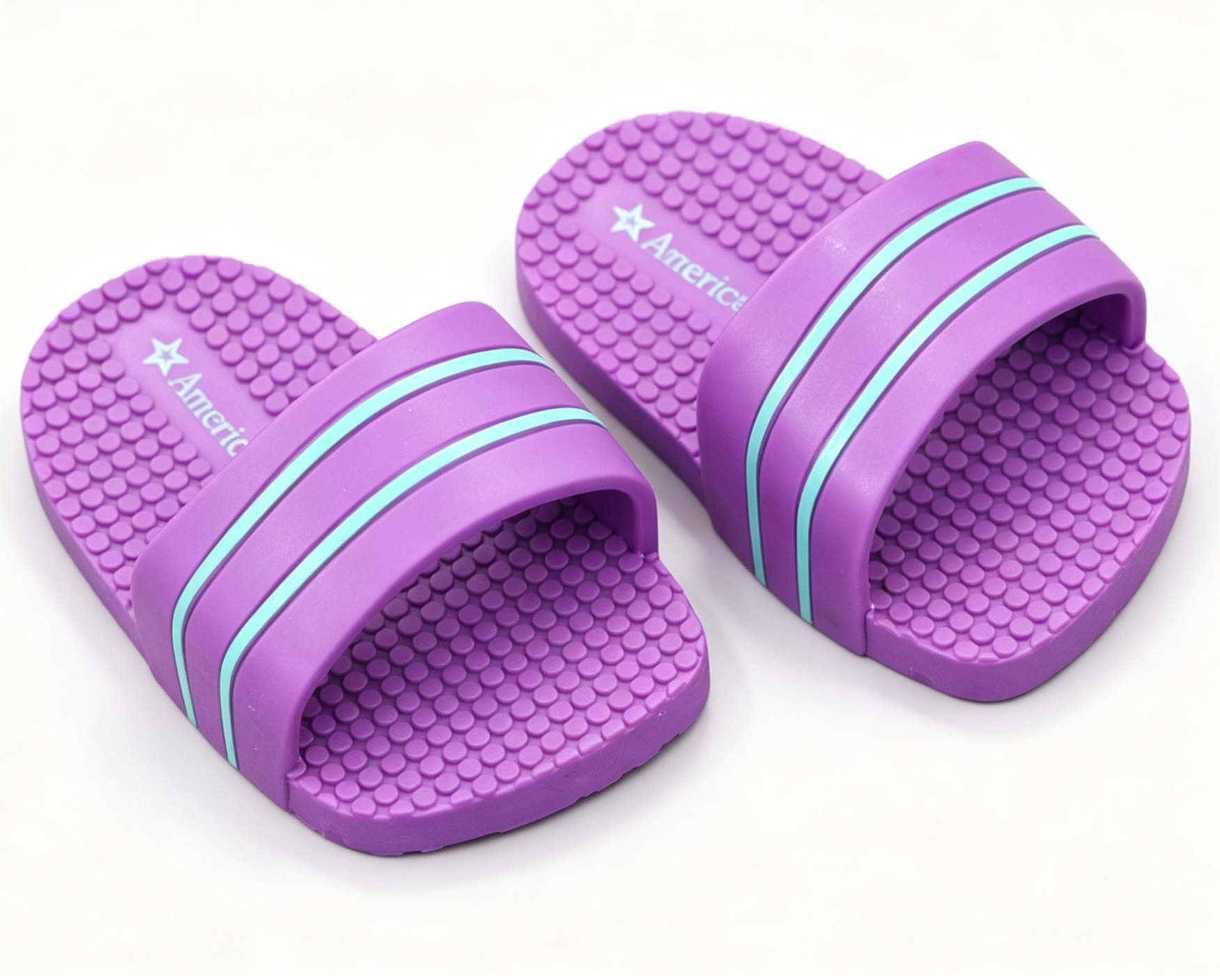 【A pair urple slippers Sandals for 18'' doll shoes Team USA Swim Set】 Main image