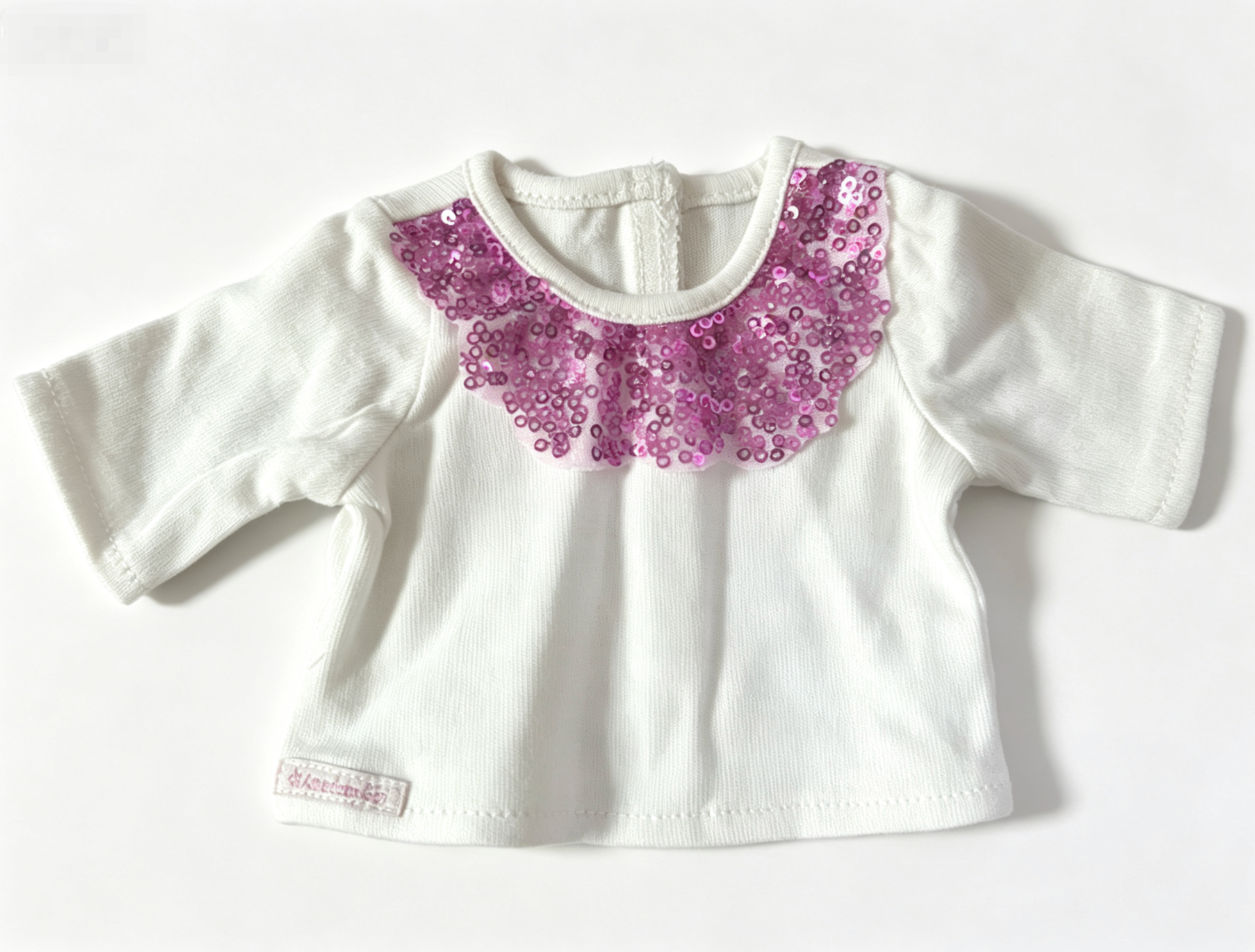 【A sequin white t-shirt only for 18'' doll Summer Outfit】 Main image